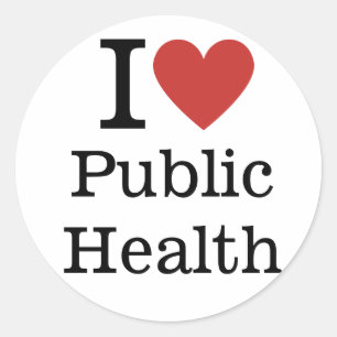 Sticker Rond I ❤️ Love Public Health for Students/Faculty
