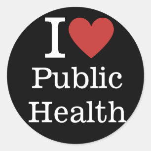 Sticker Rond I ❤️ Love Public Health for Students/Faculty