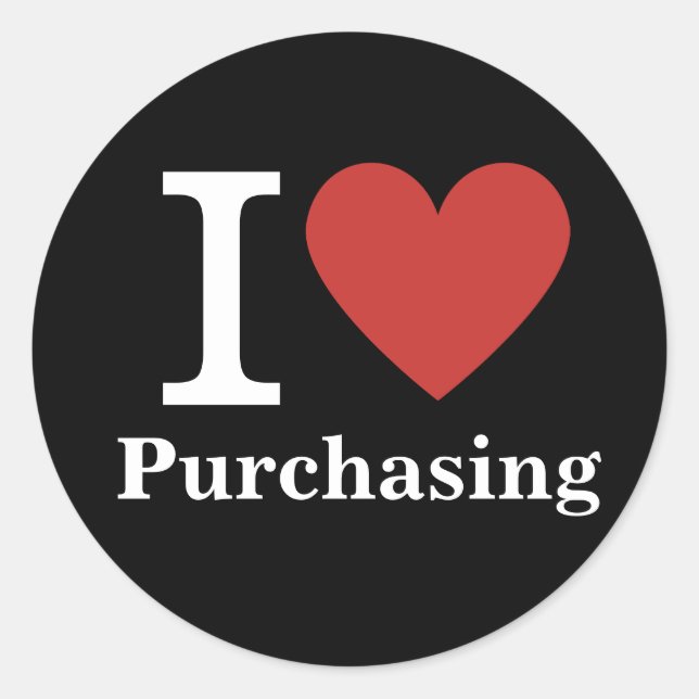 Sticker Rond I ❤️ Love Purchasing (for Employees) CUSTOM (Devant)