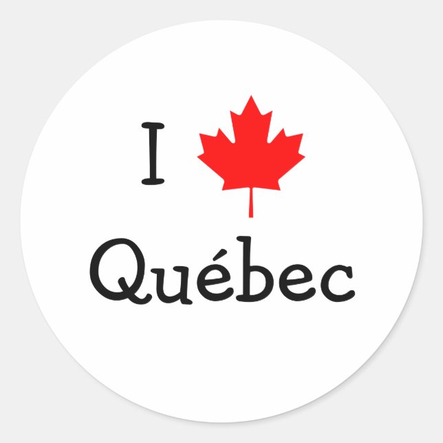 Sticker Rond I Love Québec (Devant)