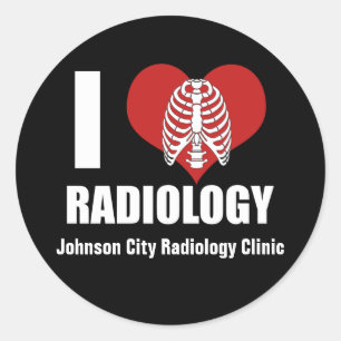 Sticker Rond I Love Radiology Cool Custom Radiologist Clinique