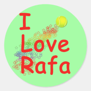 Sticker Rond I Love Rafa Tennis Design