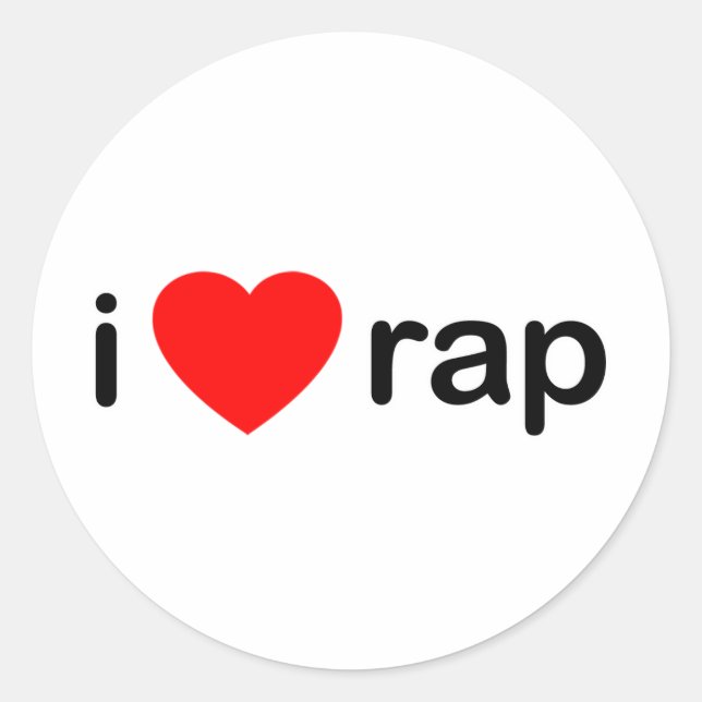 Sticker Rond I Love Rap (Devant)