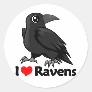 Sticker Rond I Love Ravens