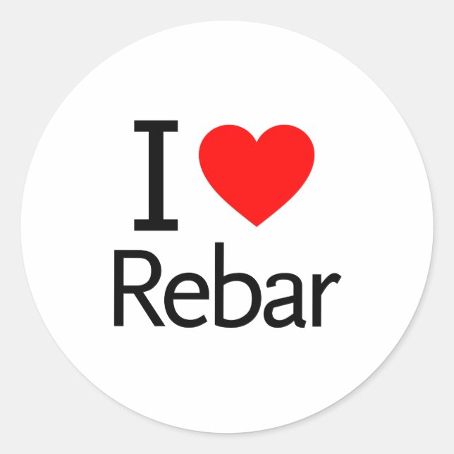 Sticker Rond I Love Rebar (Devant)