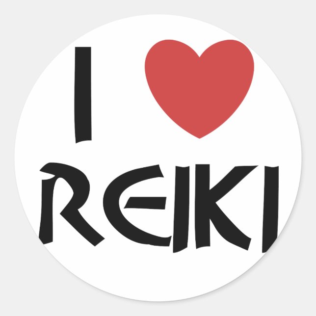 Sticker Rond I Love Reiki (Devant)