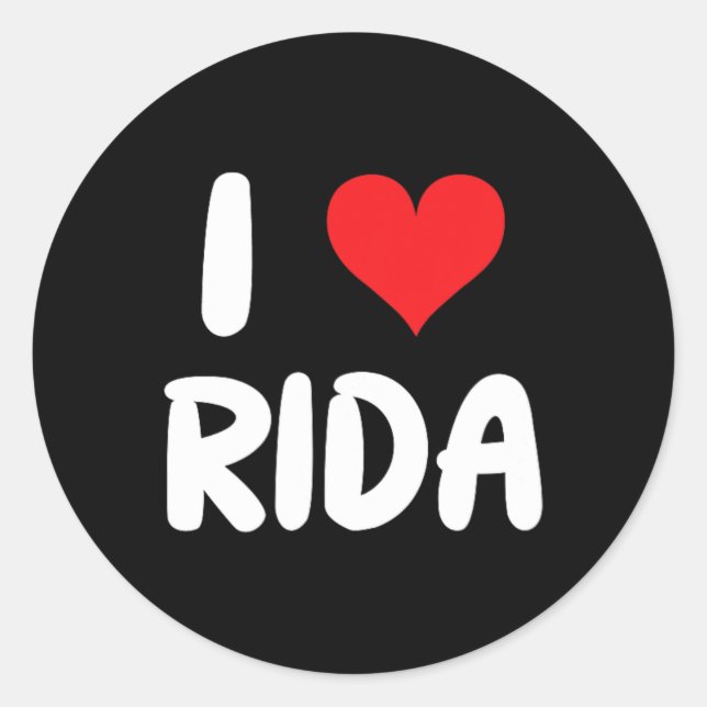 Sticker Rond I Love Rida - Coeur (Devant)
