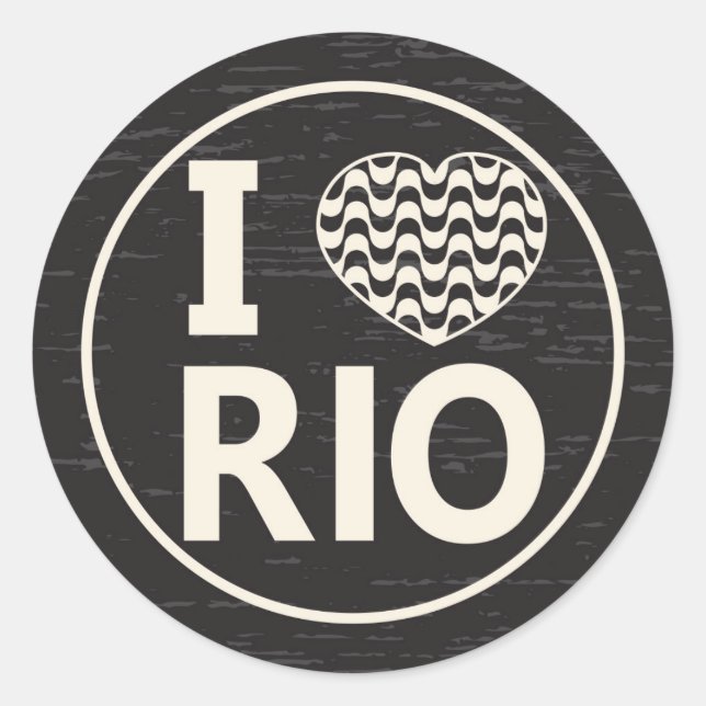Sticker Rond I love Rio de Janeiro (Devant)