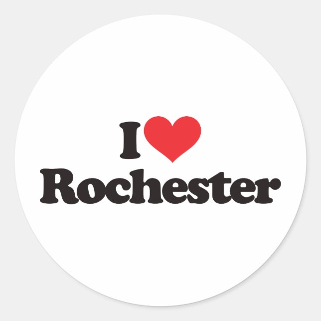 Sticker Rond I Love Rochester (Devant)