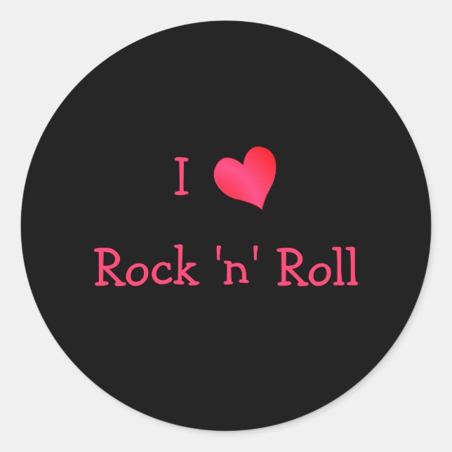 Sticker Rond I Love Rock 'n' Roll (Devant)