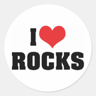 Sticker Rond I Love Rocks - Rock Géologie Géologue Lover