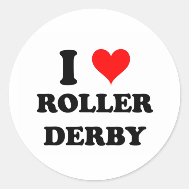 Sticker Rond I Love Roller Derby (Devant)