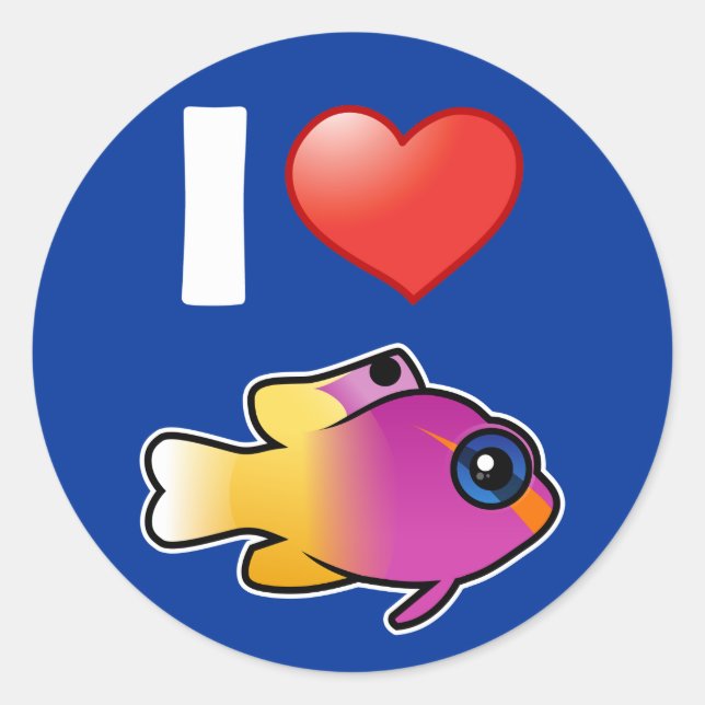 Sticker Rond I Love Royal Gramma (Devant)