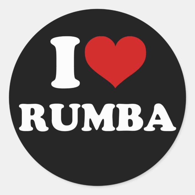 Sticker Rond I Love Rumba (Devant)