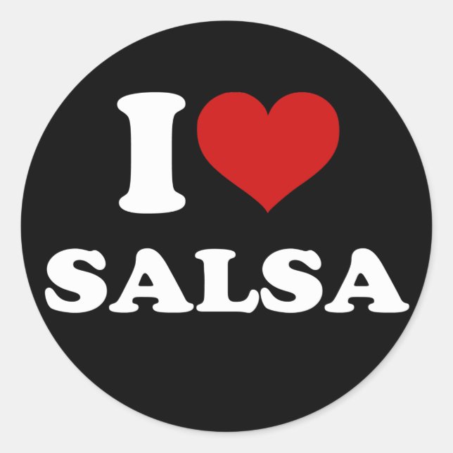 Sticker Rond I Love Salsa (Devant)