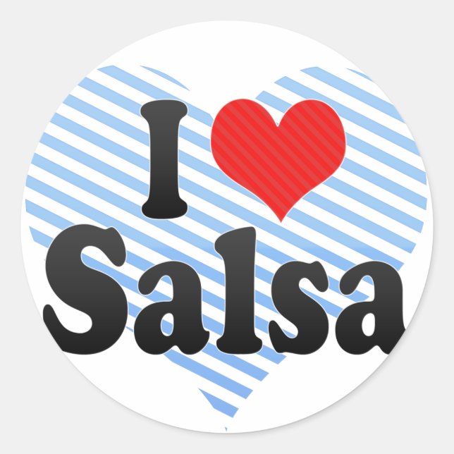 Sticker Rond I Love Salsa (Devant)