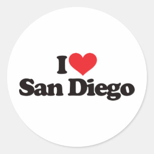 Sticker Rond I Love San Diego