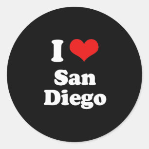 Sticker Rond I Love San Diego Tshirt blanc