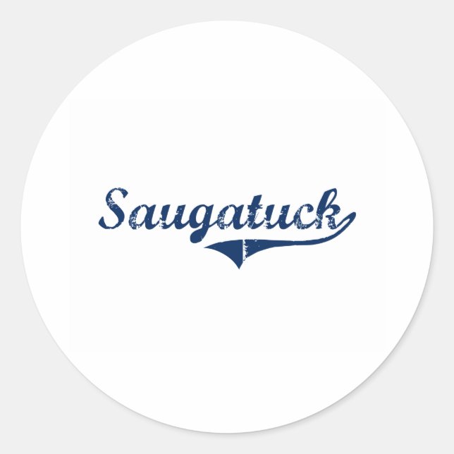 Sticker Rond I Love Saugatuck Michigan (Devant)