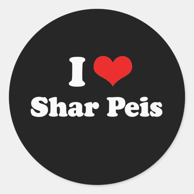 Sticker Rond I Love Shar Peis (Devant)