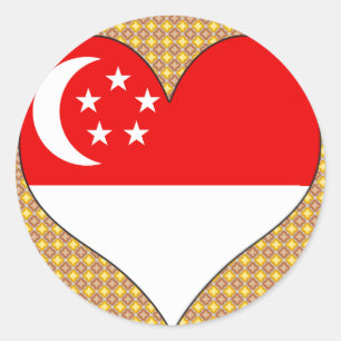 Sticker Rond I Love Singapore