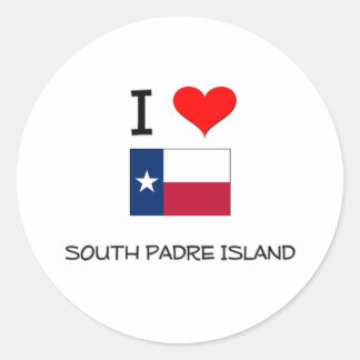 Sticker Rond I Love South Padre Island Texas