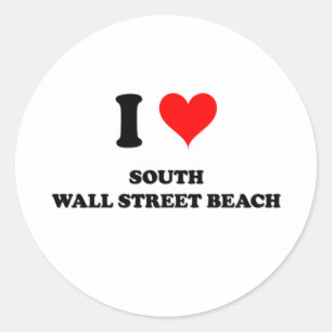 Sticker Rond I Love South Wall Street Beach Floride
