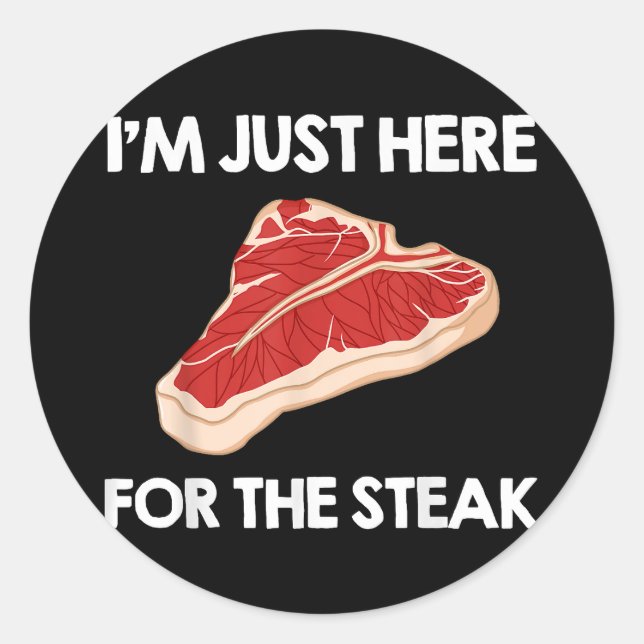 Sticker Rond I Love Steak Cadeau Ribeye House (Devant)