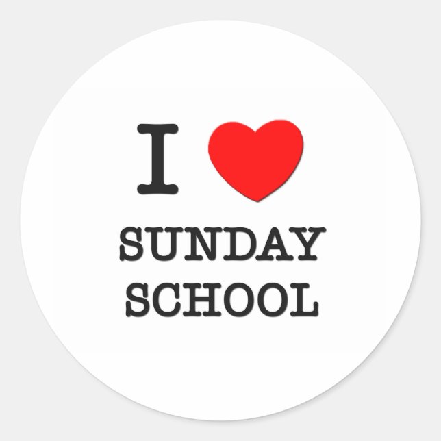 Sticker Rond I Love Sunday School (Devant)