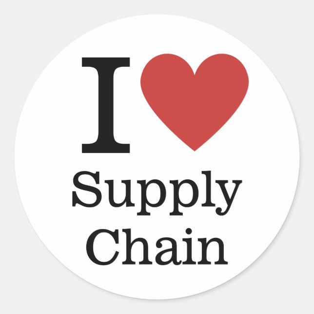 Sticker Rond I ❤️ Love Supply Chain (pour les employés) PERSONN (Devant)