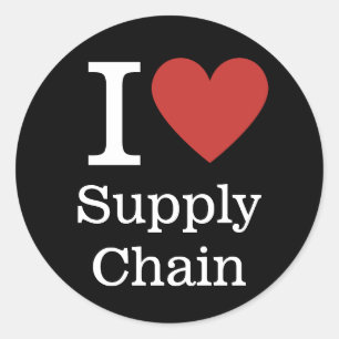 Sticker Rond I ❤️ Love Supply Chain (pour les employés) PERSONN