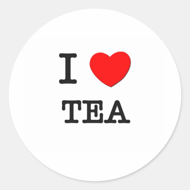 Sticker Rond I Love Tea (Devant)
