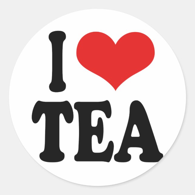 Sticker Rond I Love Tea (Devant)