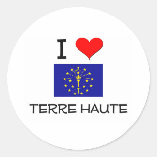 Sticker Rond I Love TERRE HAUTE Indiana