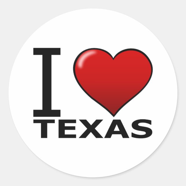 STICKER ROND I LOVE TEXAS (Devant)