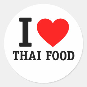 Sticker Rond I Love Thai Food