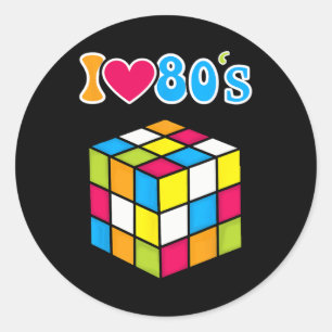 Sticker Rond I Love The 80s-80s Halloween Party-80s tenue pour