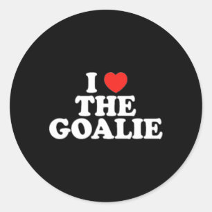 Sticker Rond I Love The Goalie Heart Football Hockey Sport Goal