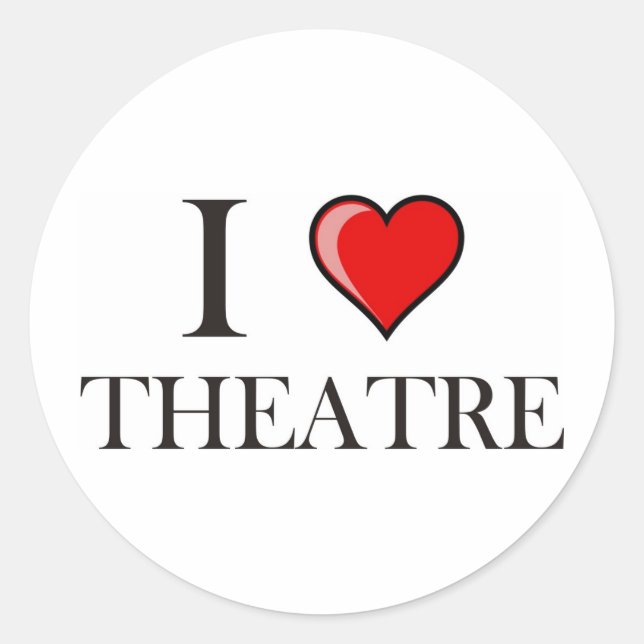 Sticker Rond I Love Theatre (Devant)
