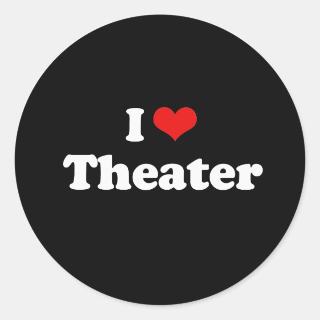 Sticker Rond I Love Théâtre Tshirt (Devant)