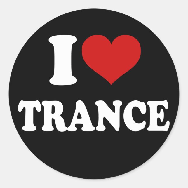 Sticker Rond I Love Trance (Devant)
