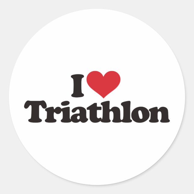 Sticker Rond I Love Triathlon (Devant)
