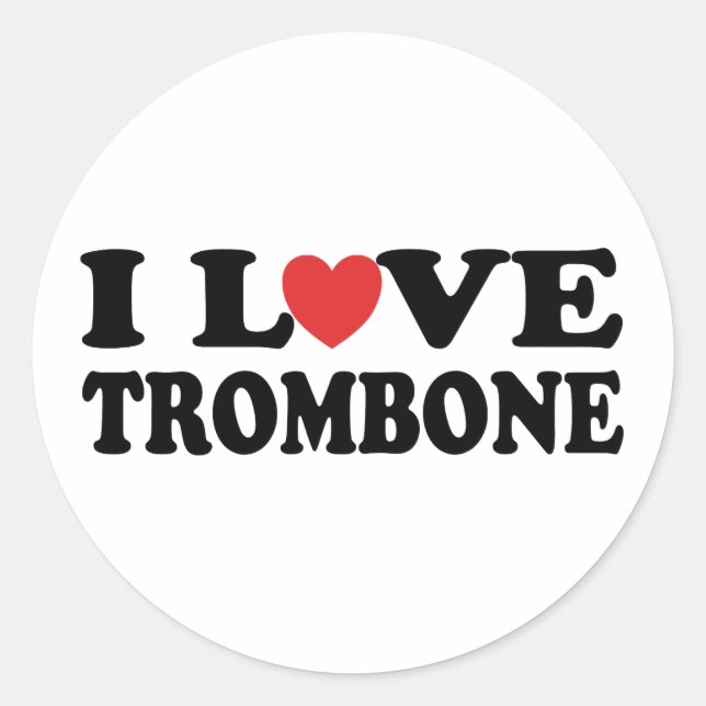 Sticker Rond I Love Trombone (Devant)