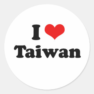Sticker Rond I Love Tshirt Taiwan