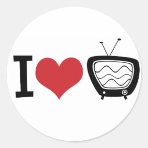Sticker Rond I Love TV
