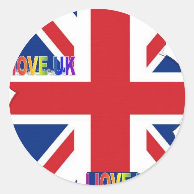 Sticker Rond I Love UK Art Print (Devant)