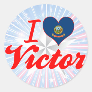 Sticker Rond I Love Victor, Idaho