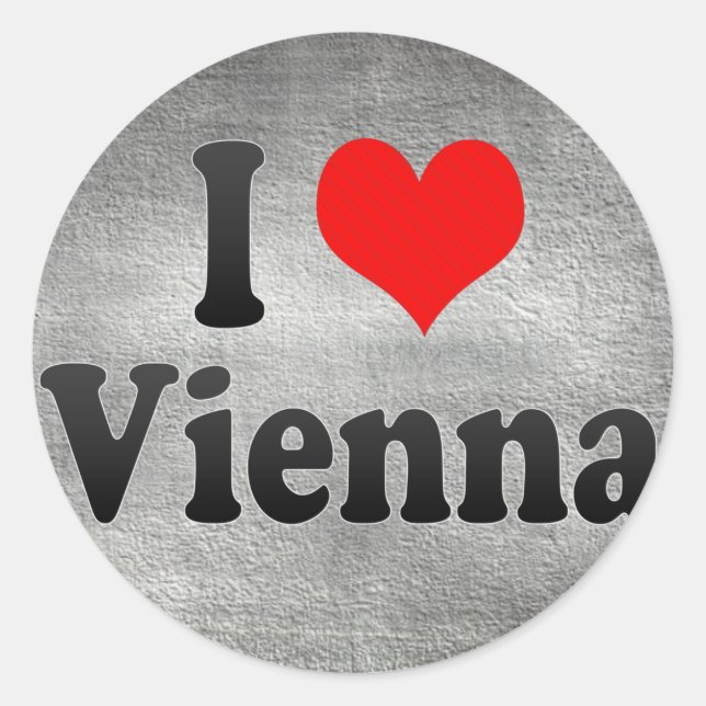Sticker Rond I Love Vienna, Autriche (Devant)