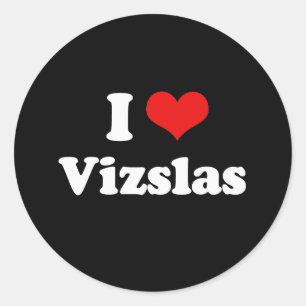 Sticker Rond I Love Vizslas