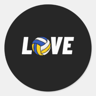 Sticker Rond I Love Volleyball Volleyball